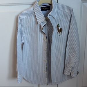 Ralph Lauren Boys White and Blue Striped Shirt